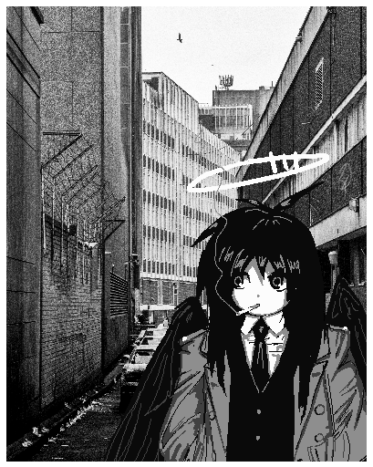 black and white angel photo