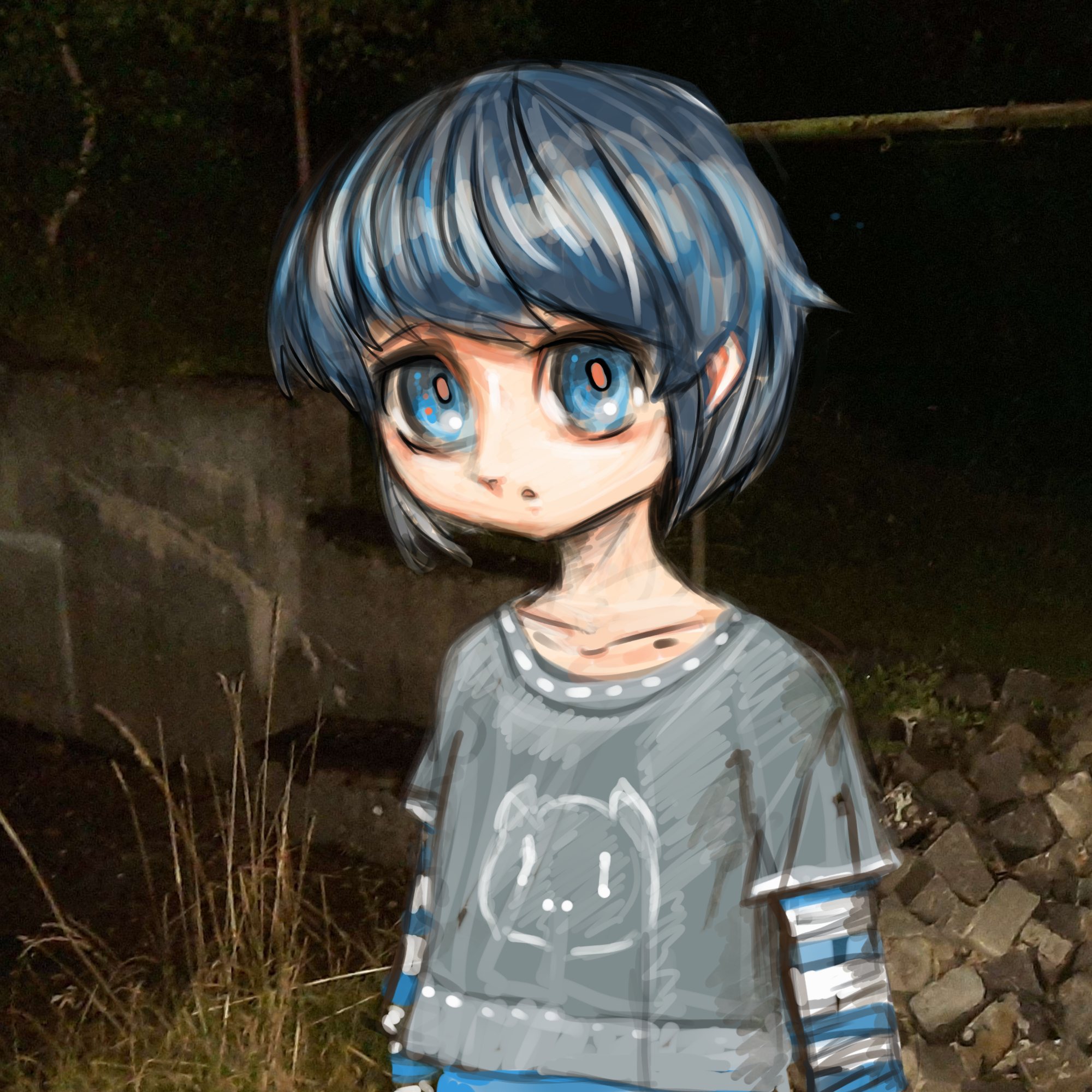 higher resolution girl in darkness width=